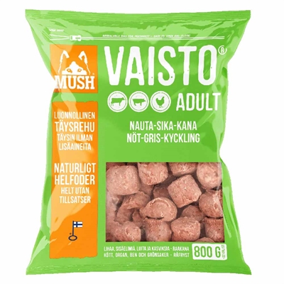 MUSH Barf Fryst Råfoder Vaisto Grön 800g